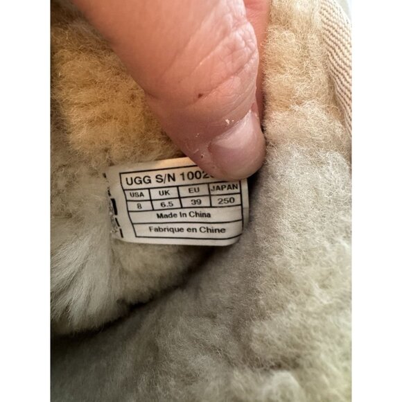 UGG UGGS Boots Sparkle METALLIC WHITE CREAM 1002065 GLITTER Size 8 Short Sherpa - Picture 5 of 5